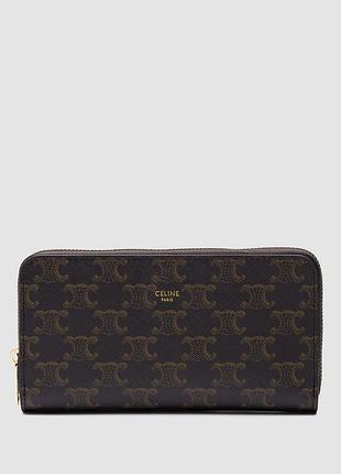 💵 celine large zipped wallet in triomphe canvas brown