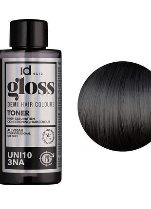 Деміперманентна фарба для волосся idhair gloss toner 3na uni10 3.01 75 мл