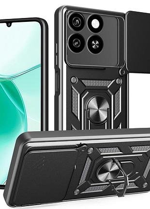 Чехол fiji camera defence для zte blade a55 бампер с защитой камеры и подставкой black