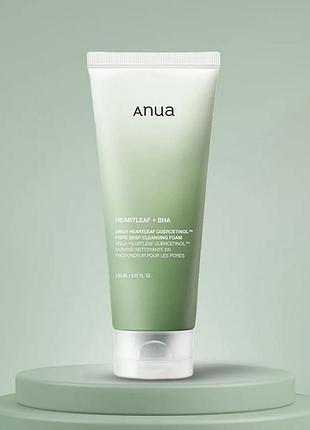 Пінка для глибокого очищення шкіри anua heartleaf quercetinol pore deep cleansing foam 150 ml (без коробочки, з набору)