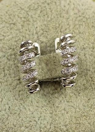 Серьги xuping jewelry пружина 1.6 см серебристые