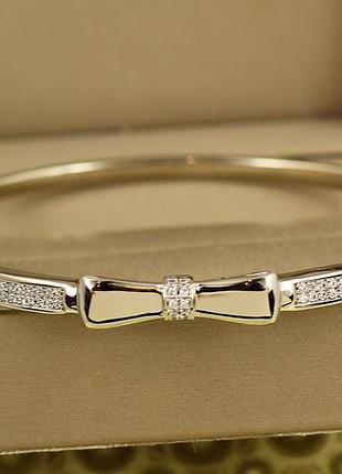 Браслет бенгл xuping jewelry ніжний бант від 17 см до 19 см сріблястий
