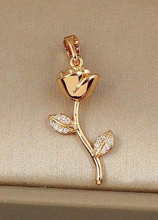 Кулон xuping jewelry золотая роза 2,4 см золотистый
