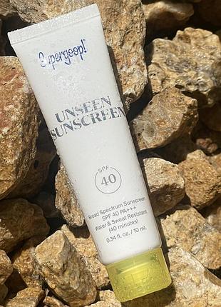 Водостійкий сонцезахисний крем для обличчя supergoop unseen sunscreen spf40 (10 ml) mini