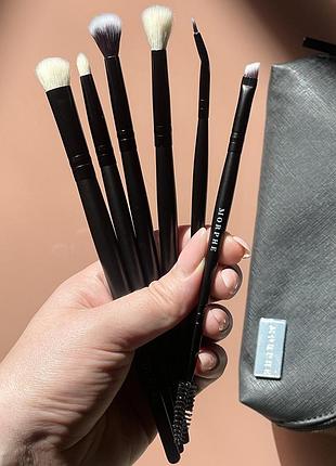 Набор кистей для глаз morphe eye stunners 6-piece eye brush collection + bag