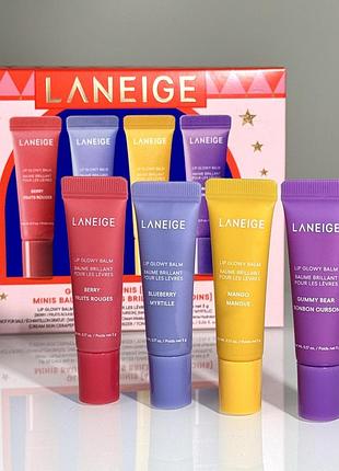 Набор блесков для губ laneige glowy lip minis 4-piece