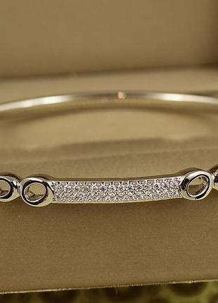 Браслет бенгл xuping jewelry срібні орбіти від 17 см до 19 см сріблястий