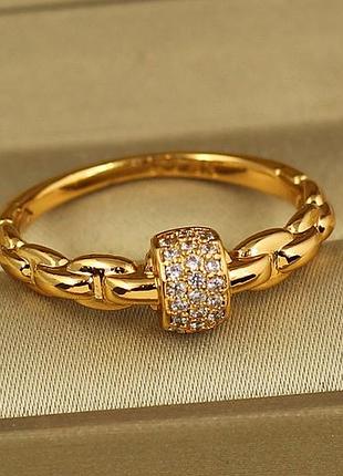 Кольцо xuping jewelry цепная искра р 20 золотистое