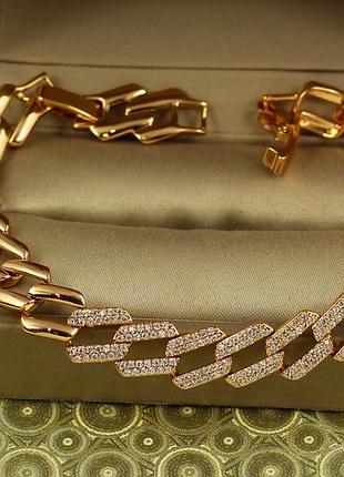 Браслет xuping jewelry роскіш ланок 19 см золотистий