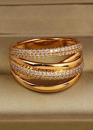 Кольцо xuping jewelry вязка р 20 золотистое