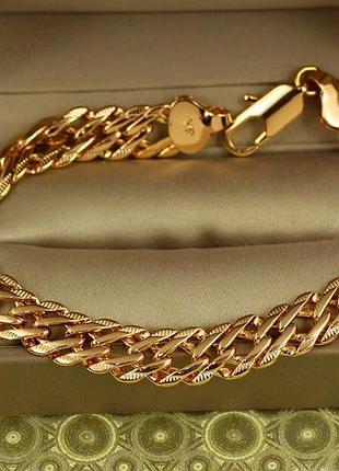 Браслет xuping jewelry ромб с огранкой 20,5 см 9 мм золотистый