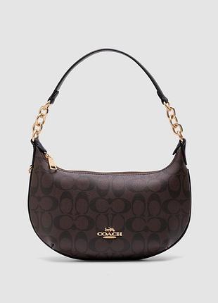 💎 coach payton hobo in signature canvas in brown/black 28 х 15 х 5 см