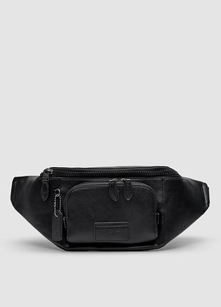 🦁 coach track belt bag smooth skin black 40 х 16 х 7 см