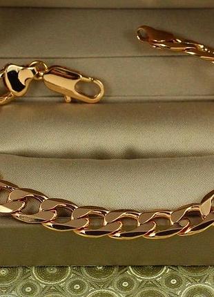 Браслет xuping jewelry панцирный 19,5 см 8 мм золотистый