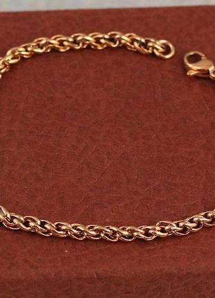 Браслет xuping jewelry колос 20 см 3 мм золотистый