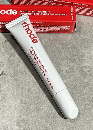 Пептидний прозорий блиск для губ rhode peptide lip treatment by hailey bieber strawberry glaze (з ароматом полуниці) 10 ml