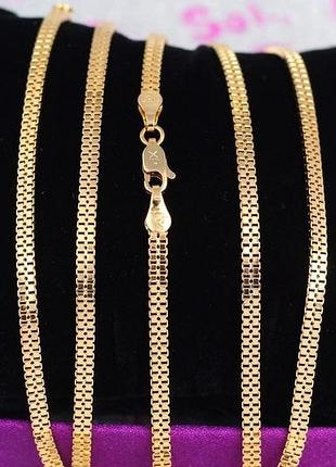 Цепь xuping jewelry двойная веницианка 50 см 3,5 мм золотистая