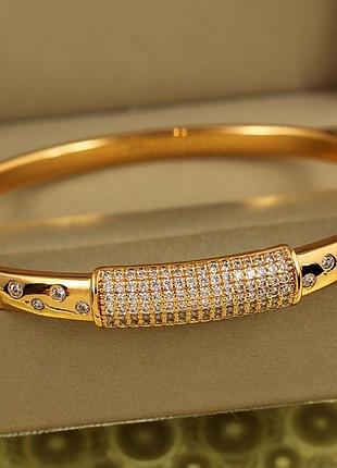 Браслет бенгл xuping jewelry розсип зоряного блиску 60 мм на руку від 17 до 19 см золотистий