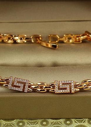 Браслет xuping jewelry итака 17 см 6 мм золотистый