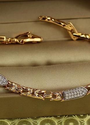 Браслет xuping jewelry фаєрфокс з родієм 17 см 5 мм золотистий