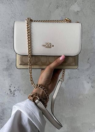 Coach mini klare crossbody in signature canvas milk/beige [оригінальна коробка] 22x15x9