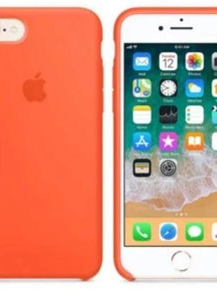 Чехол silicone case для iphone 7 plus 8 plus совместимый soft touch микрофибра открытый низ apricot 2