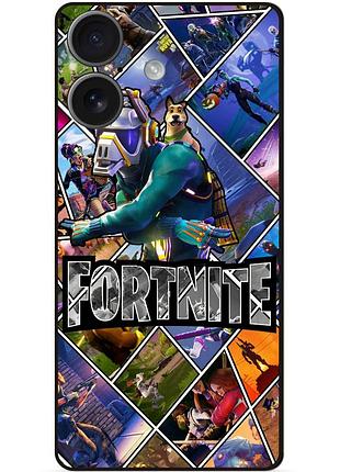 Силиконовый бампер чехол для iphone 17 с картинкой фортнайт fortnite