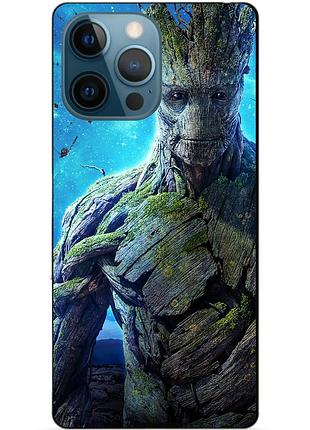 Чехол силиконовый бампер для iphone 16 pro с рисунком грут groot стражи галактики