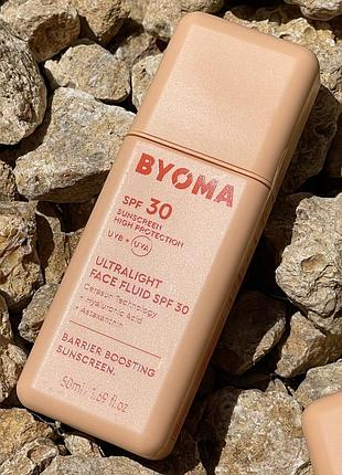 Солнцезащитный флюид для лица с spf30 byoma ultralight face fluid spf30 (50ml)