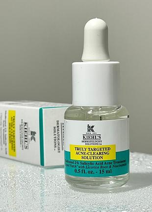 Сироватка швидкої дії від прищів kiehl's truly targeted acne-clearing solution pimple patch with salicylic acid 15 ml