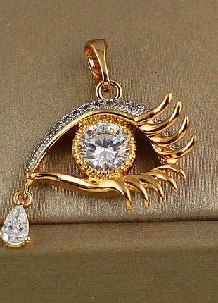 Кулон xuping jewelry око з родієм із сльозинкою 1,7 см золотистий