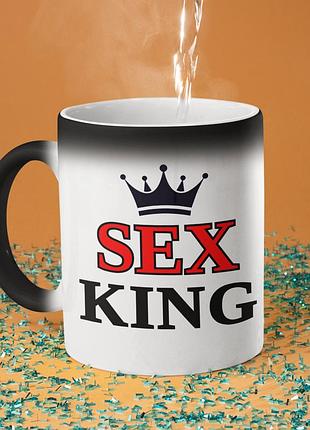 Чашка хамелеон керамічна з принтом "sex king" 330 мл