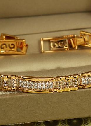 Браслет xuping jewelry паритет 18 см 8 мм золотистый