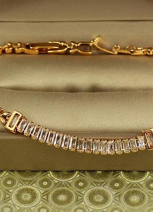 Браслет xuping jewelry сяйво багет 18,5 см золотистий