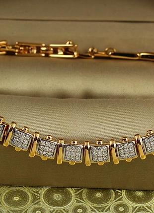 Браслет xuping jewelry караван с родием 17 см 7 мм золотистый