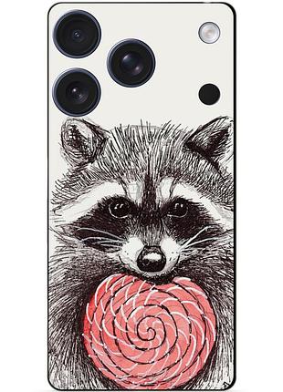 Силіконовий чохол бампер для iphone 17 pro з малюнком єнот