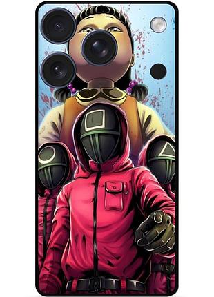 Силиконовый бампер чехол для iphone 17 pro с картинкой игра в кальмара