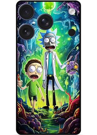 Силиконовый чехол бампер для iphone 17 pro max с рисунком рик и морти rick and morty