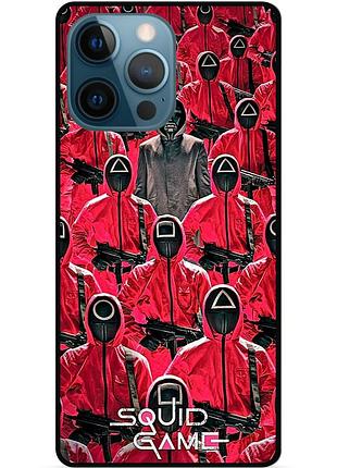 Силиконовый чехол бампер для iphone 16 pro max с картинкой игра в кальмара