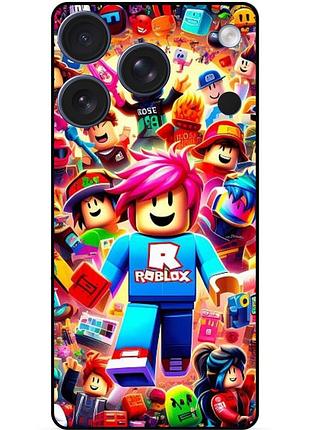 Чехол силиконовый бампер для iphone 17 pro с рисунком roblox роблокс