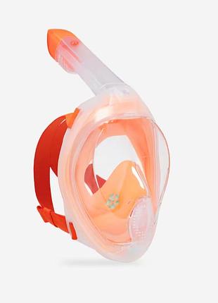 Полнолицевая маска для плавания ныряния снорклинга subea easybreath+ freetalk m/l оранжевый
