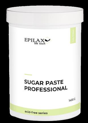 Безкислотная сахарная паста для шугаринга "ultra" epilax silk touch professional sugar paste 1400г