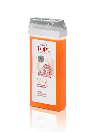 Теплий віск topline "корал" у картриджі 100мл, italwax