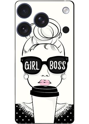 Чехол силиконовый бампер для iphone 17 pro max с рисунком girl boss
