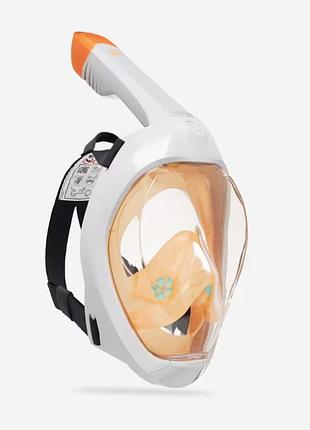 Полнолицевая маска для плавания ныряния снорклинга subea easybreath s/m оранжевый без сумки