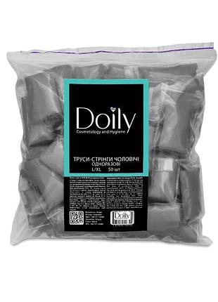 Трусики-стрінги чоловічі doily l/xl (50 шт/уп.) чорний