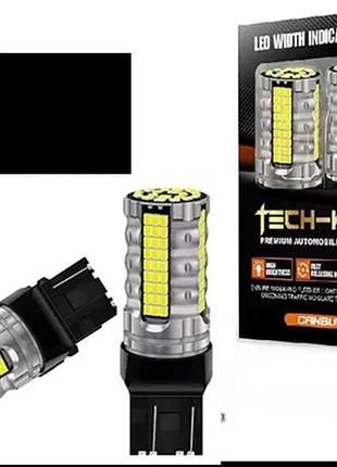 Led лампы w21/5w 7443 белые 22w 12-24v с обманкой canbus стоп/габарит (комплект 2-шт)