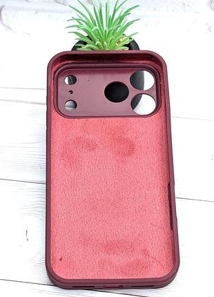 Чехол silicone case box для apple iphone 17 pro max бампер soft touch с микрофиброй бордовый №47 (без лого) 2