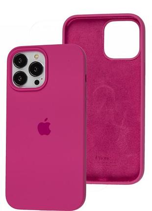 Чехол silicone case для iphone 13 pro soft touch микрофибра закрытый низ dragon fruit