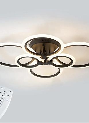 Потолочная led люстра, светильник светодиодный черный sunlight 6326/2+2+2